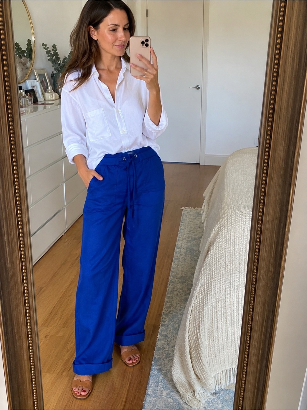 Giorgiana Linen Pants | Resort Coastal Chic | Size Small